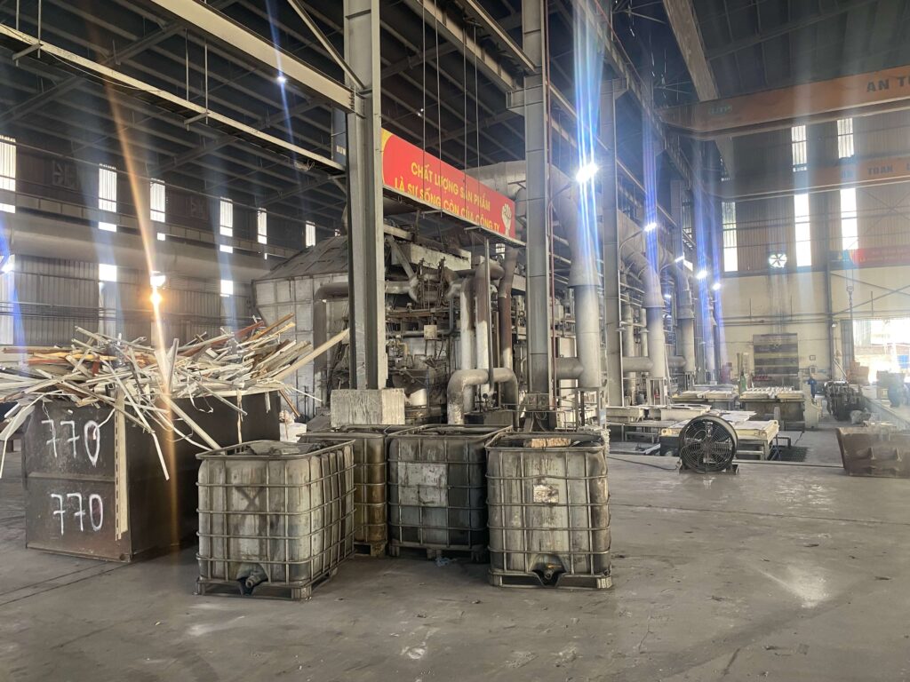 Aluminium off-cuts and scrap collected for recycling