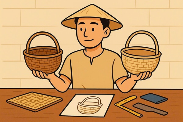 Reviewing a physical product sample with a factory